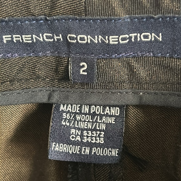 French Connection Women’s Wool and Linen Blend Brown Trouser Dress Pants Slacks - Picture 5 of 6